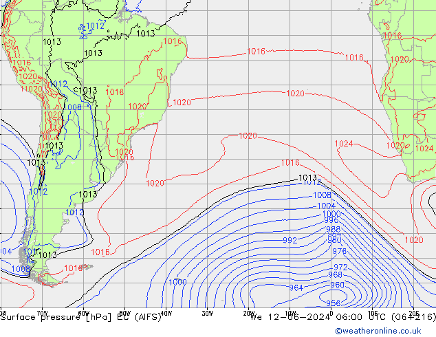 pression de l'air EC (AIFS) mer 12.06.2024 06 UTC