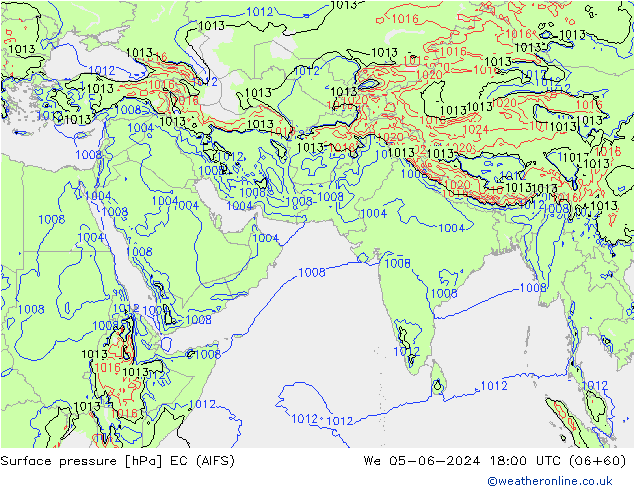 Luchtdruk (Grond) EC (AIFS) wo 05.06.2024 18 UTC