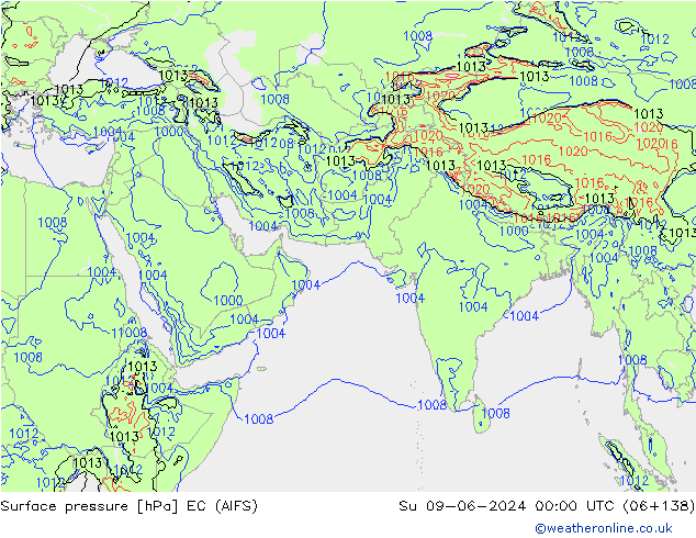 Bodendruck EC (AIFS) So 09.06.2024 00 UTC