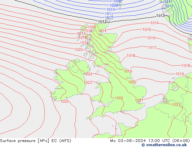 pression de l'air EC (AIFS) lun 03.06.2024 12 UTC