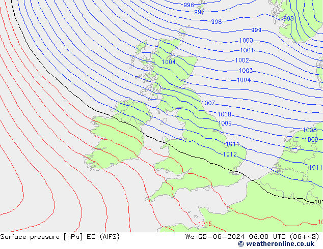 Luchtdruk (Grond) EC (AIFS) wo 05.06.2024 06 UTC