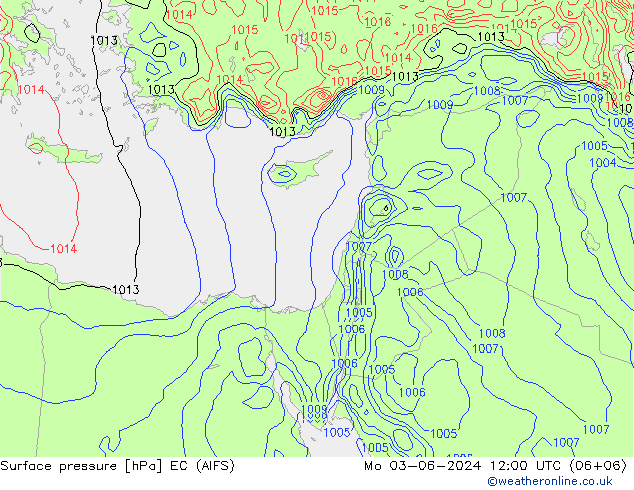 Surface pressure EC (AIFS) Mo 03.06.2024 12 UTC