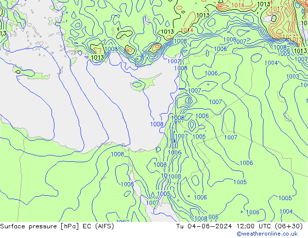 приземное давление EC (AIFS) вт 04.06.2024 12 UTC