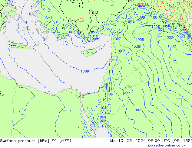 pressão do solo EC (AIFS) Seg 10.06.2024 06 UTC