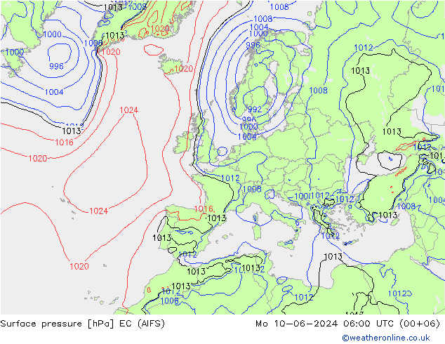 Bodendruck EC (AIFS) Mo 10.06.2024 06 UTC