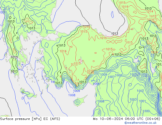 Luchtdruk (Grond) EC (AIFS) ma 10.06.2024 06 UTC