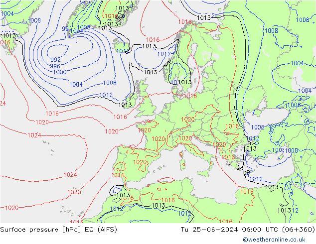pressão do solo EC (AIFS) Ter 25.06.2024 06 UTC