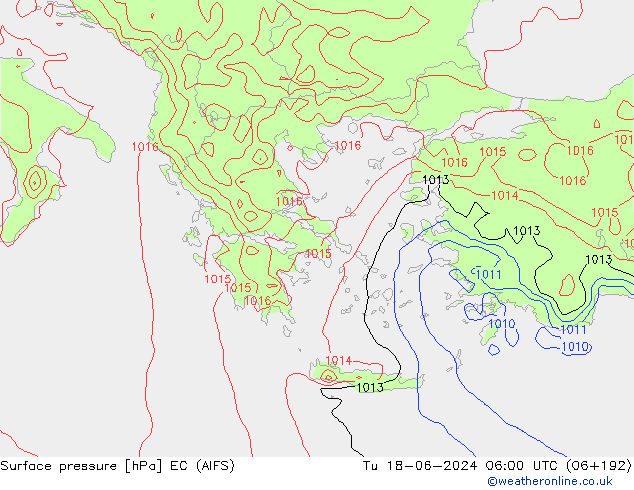 pression de l'air EC (AIFS) mar 18.06.2024 06 UTC