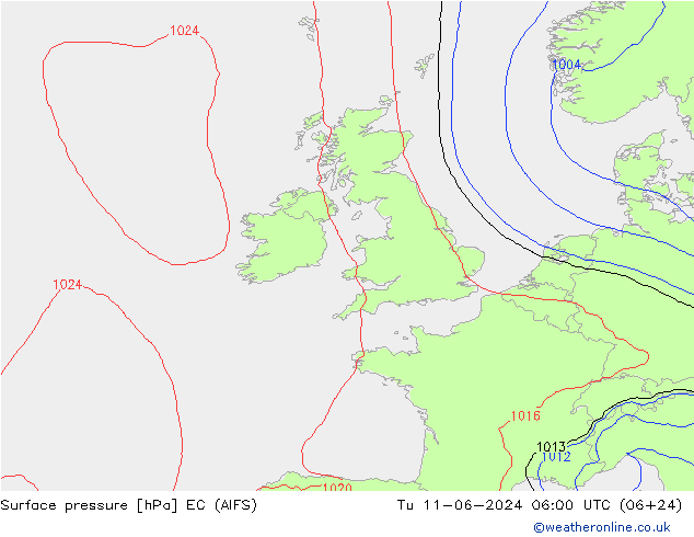 pression de l'air EC (AIFS) mar 11.06.2024 06 UTC