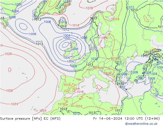 Bodendruck EC (AIFS) Fr 14.06.2024 12 UTC