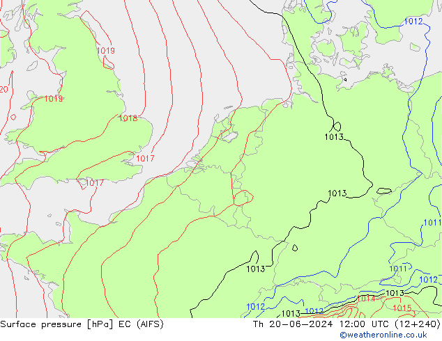 pressão do solo EC (AIFS) Qui 20.06.2024 12 UTC