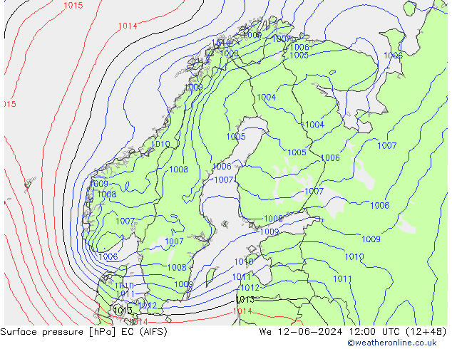 pression de l'air EC (AIFS) mer 12.06.2024 12 UTC