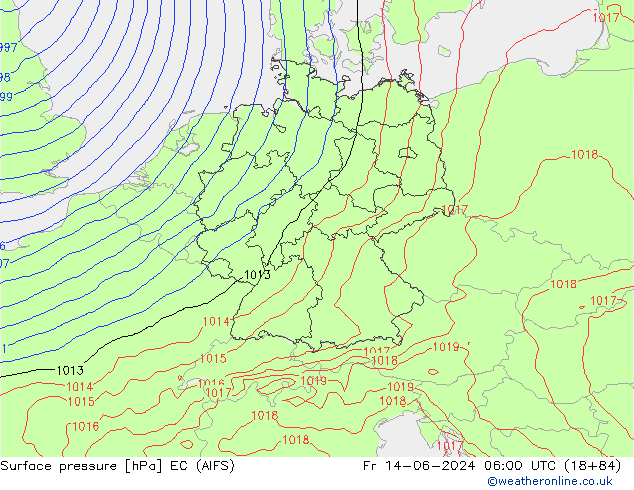 Bodendruck EC (AIFS) Fr 14.06.2024 06 UTC