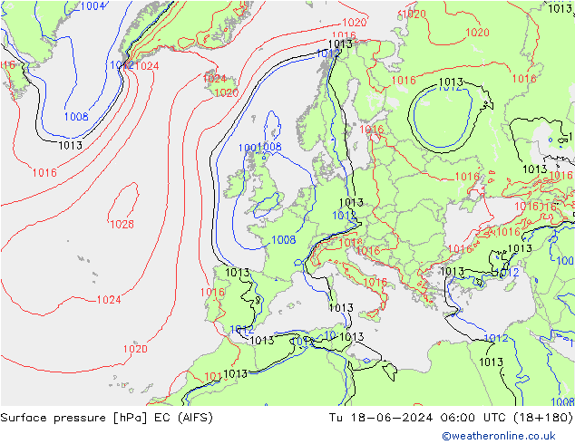 Bodendruck EC (AIFS) Di 18.06.2024 06 UTC