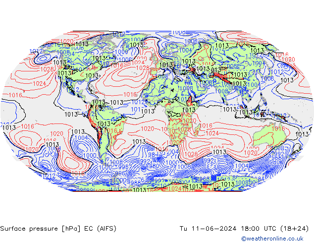 Bodendruck EC (AIFS) Di 11.06.2024 18 UTC