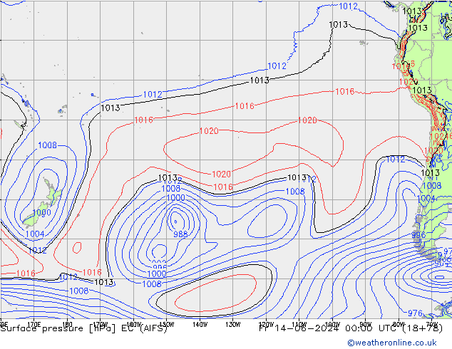 приземное давление EC (AIFS) пт 14.06.2024 00 UTC