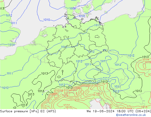 pressão do solo EC (AIFS) Qua 19.06.2024 18 UTC