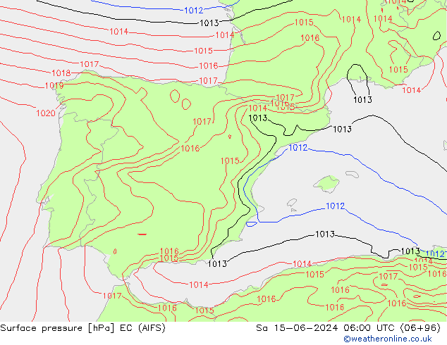 Luchtdruk (Grond) EC (AIFS) za 15.06.2024 06 UTC
