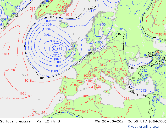 Bodendruck EC (AIFS) Mi 26.06.2024 06 UTC