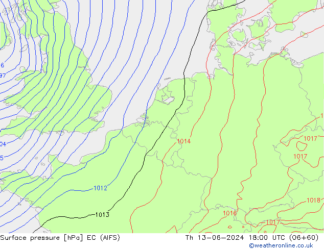 Bodendruck EC (AIFS) Do 13.06.2024 18 UTC