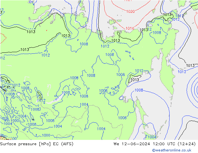 Luchtdruk (Grond) EC (AIFS) wo 12.06.2024 12 UTC