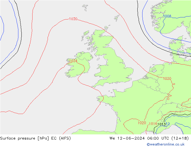 Luchtdruk (Grond) EC (AIFS) wo 12.06.2024 06 UTC