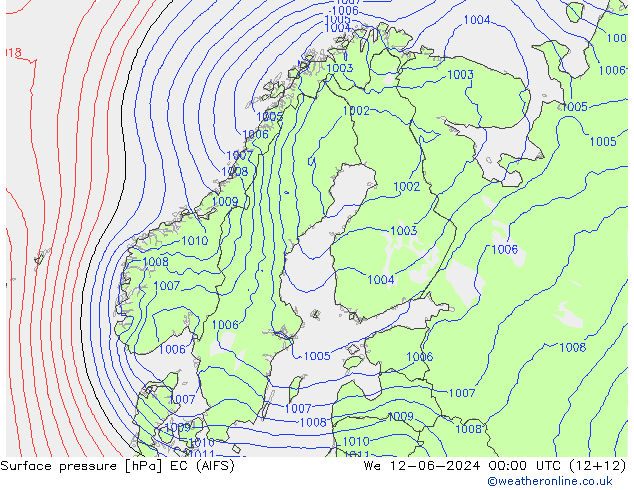 pressão do solo EC (AIFS) Qua 12.06.2024 00 UTC