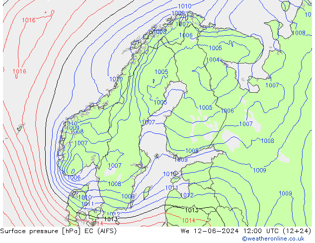 Bodendruck EC (AIFS) Mi 12.06.2024 12 UTC