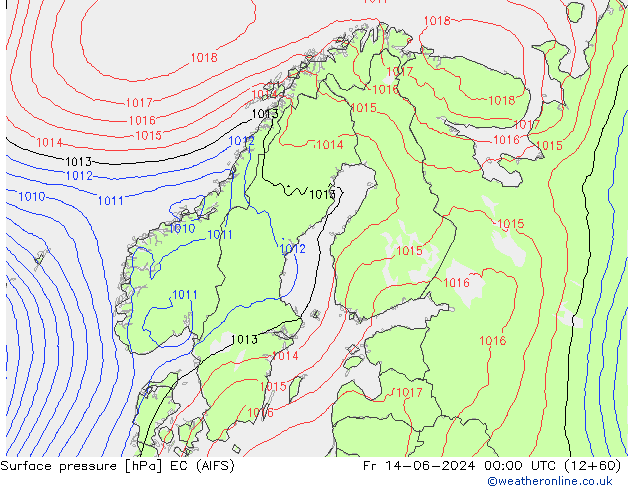 Bodendruck EC (AIFS) Fr 14.06.2024 00 UTC