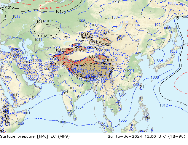 Luchtdruk (Grond) EC (AIFS) za 15.06.2024 12 UTC