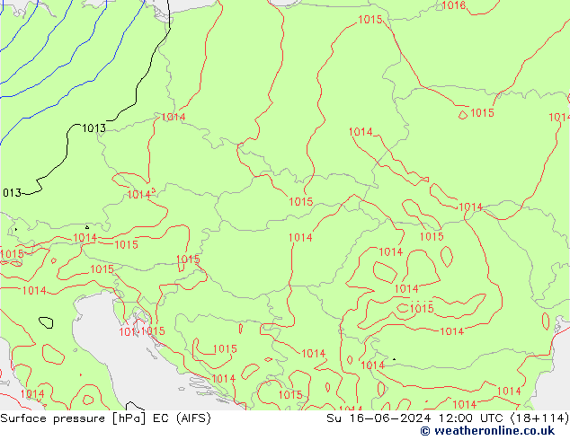 Yer basıncı EC (AIFS) Paz 16.06.2024 12 UTC