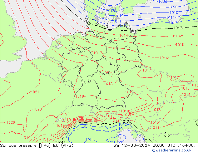 pression de l'air EC (AIFS) mer 12.06.2024 00 UTC