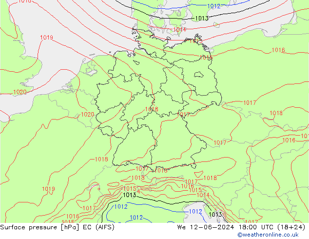 приземное давление EC (AIFS) ср 12.06.2024 18 UTC