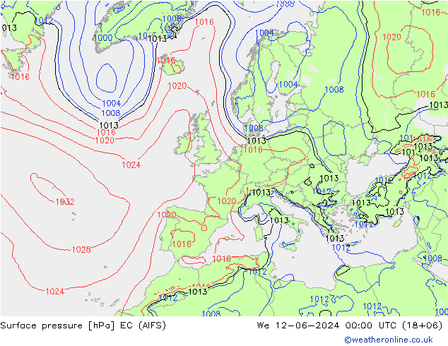 pression de l'air EC (AIFS) mer 12.06.2024 00 UTC
