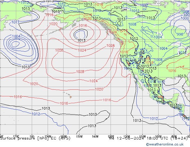 Surface pressure EC (AIFS) We 12.06.2024 18 UTC