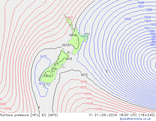 Presión superficial EC (AIFS) vie 21.06.2024 18 UTC