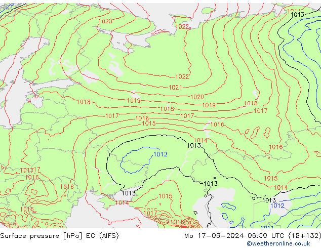 Surface pressure EC (AIFS) Mo 17.06.2024 06 UTC