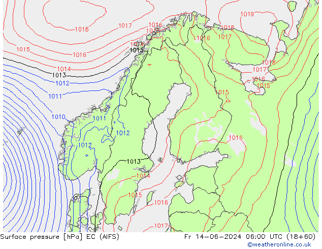 Bodendruck EC (AIFS) Fr 14.06.2024 06 UTC