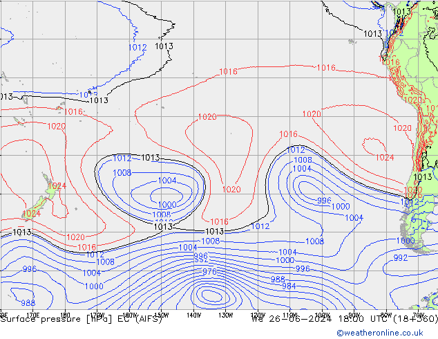 Pressione al suolo EC (AIFS) mer 26.06.2024 18 UTC