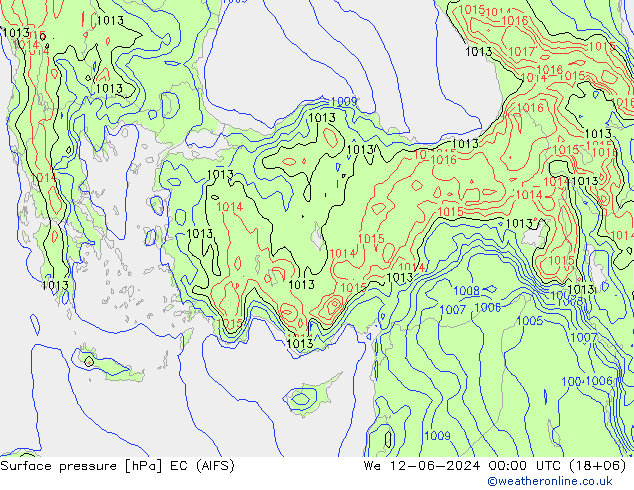 Surface pressure EC (AIFS) We 12.06.2024 00 UTC