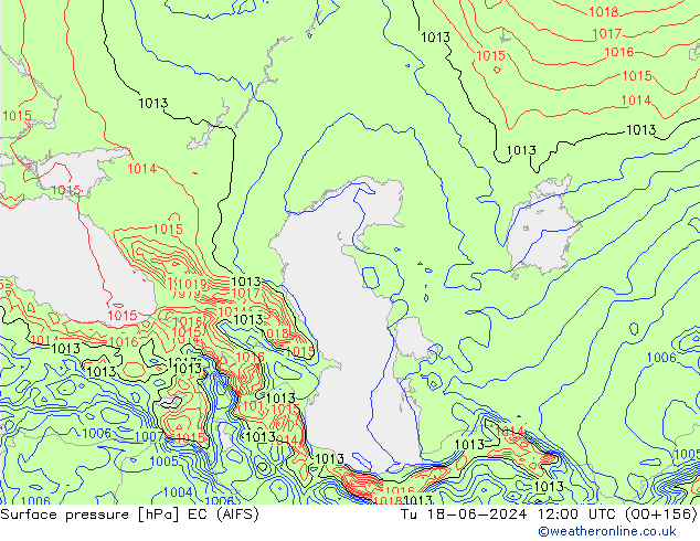 pressão do solo EC (AIFS) Ter 18.06.2024 12 UTC