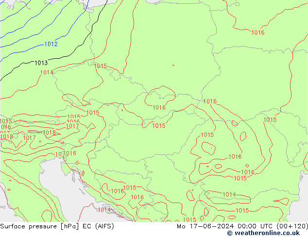 Surface pressure EC (AIFS) Mo 17.06.2024 00 UTC