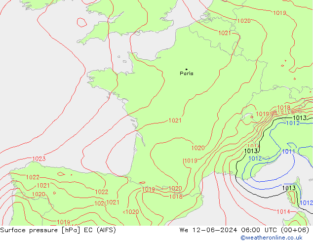 Bodendruck EC (AIFS) Mi 12.06.2024 06 UTC