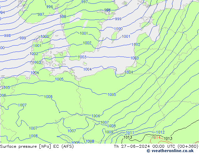 ciśnienie EC (AIFS) czw. 27.06.2024 00 UTC