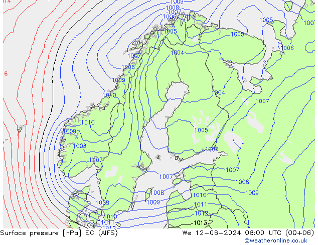 Bodendruck EC (AIFS) Mi 12.06.2024 06 UTC