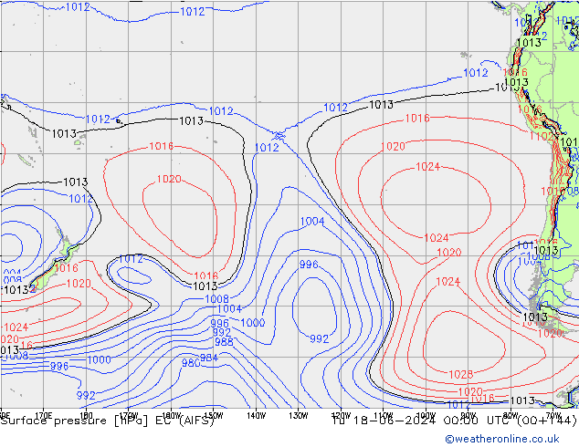 Surface pressure EC (AIFS) Tu 18.06.2024 00 UTC