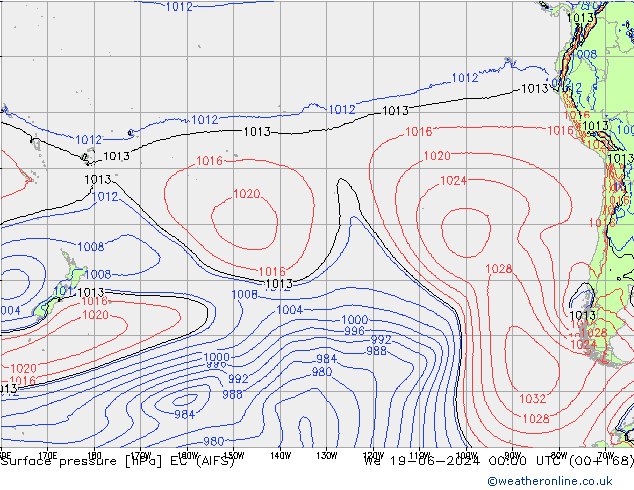 pression de l'air EC (AIFS) mer 19.06.2024 00 UTC