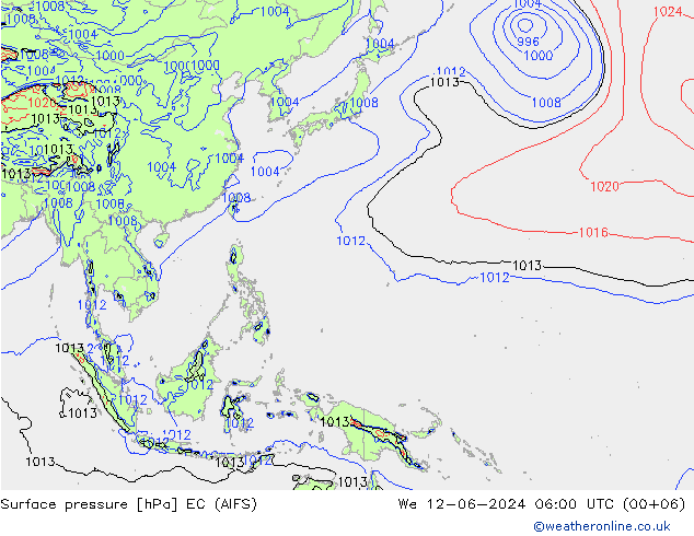 pressão do solo EC (AIFS) Qua 12.06.2024 06 UTC