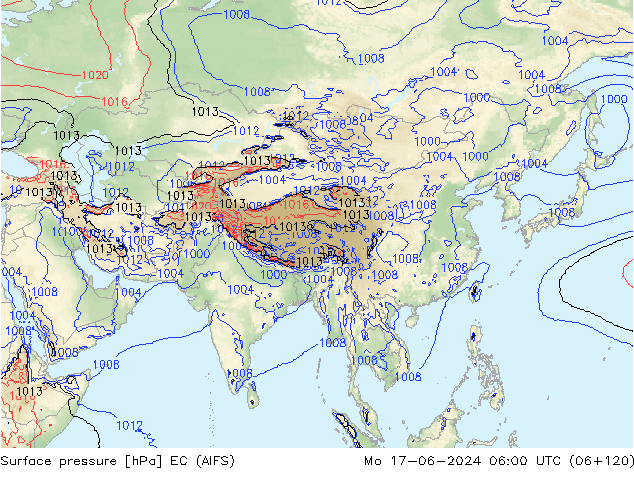 Luchtdruk (Grond) EC (AIFS) ma 17.06.2024 06 UTC