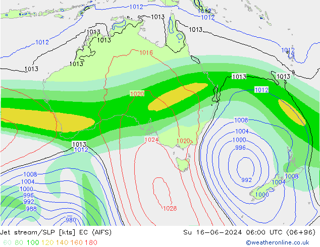 Jet stream/SLP EC (AIFS) Ne 16.06.2024 06 UTC